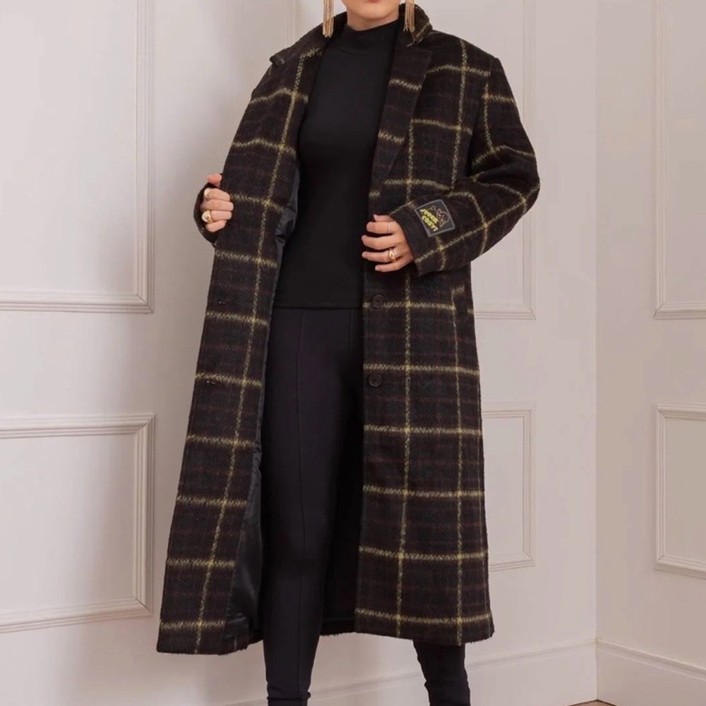 Levi’s Off Campus Wooly Coat Medium | Long Plaid Wool Coat | Evermore